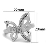Rhodium Brass Ring with AAA Grade CZ  in Clear
