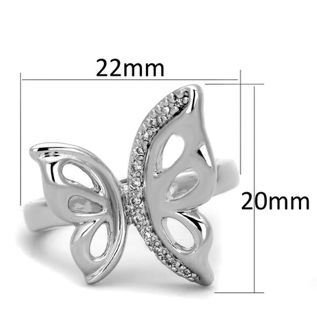 Rhodium Brass Ring with AAA Grade CZ  in Clear