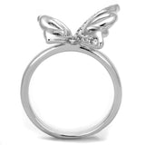 Rhodium Brass Ring with AAA Grade CZ  in Clear