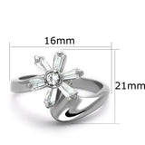 Rhodium Brass Ring with AAA Grade CZ  in Clear