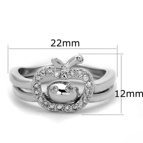 Rhodium Brass Ring with AAA Grade CZ  in Clear