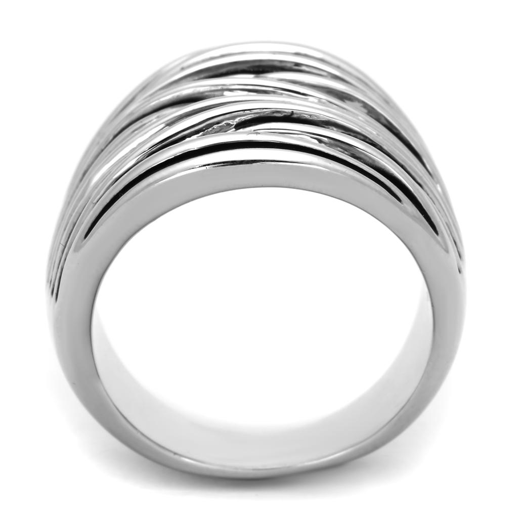 Rhodium Brass Ring with Epoxy  in Jet