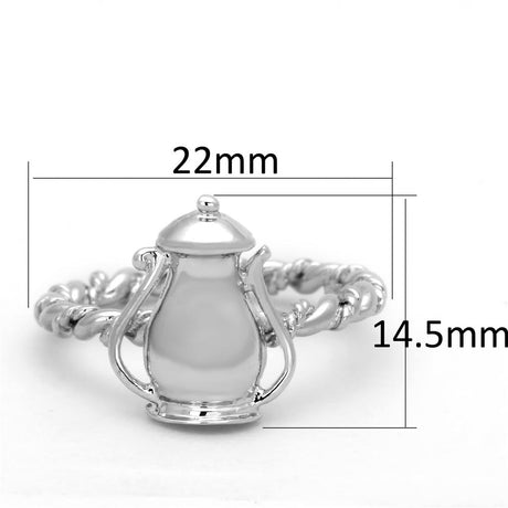 Rhodium Brass Ring with No Stone