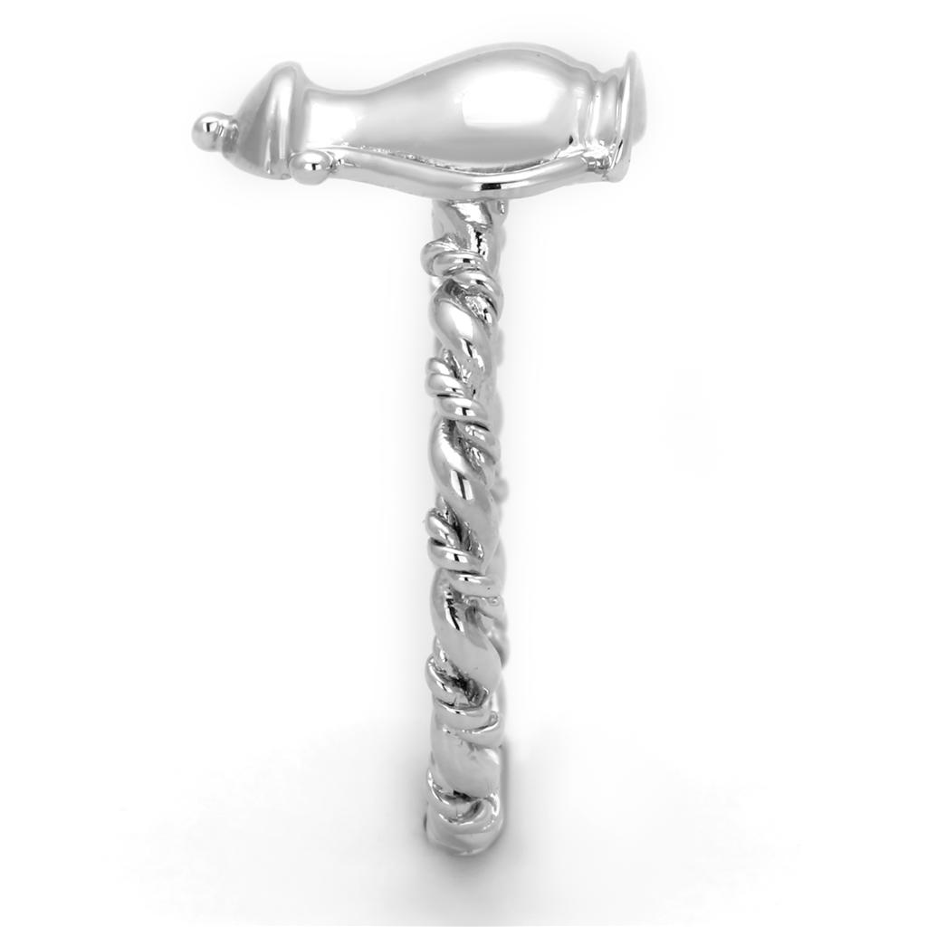 Rhodium Brass Ring with No Stone