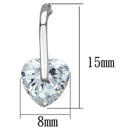 Rhodium Brass Earrings with AAA Grade CZ  in Clear