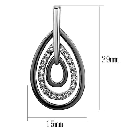 Rhodium + Ruthenium Brass Earrings with AAA Grade CZ  in Clear