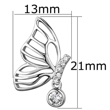 Rhodium Brass Earrings with AAA Grade CZ  in Clear