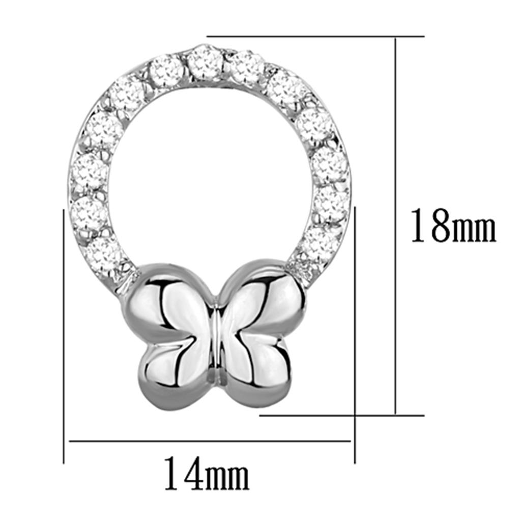 Rhodium Brass Earrings with AAA Grade CZ  in Clear