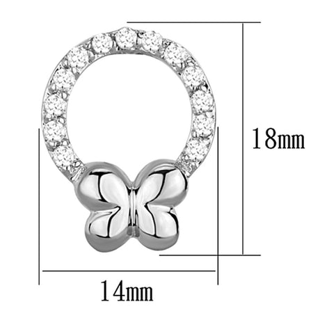 Rhodium Brass Earrings with AAA Grade CZ  in Clear