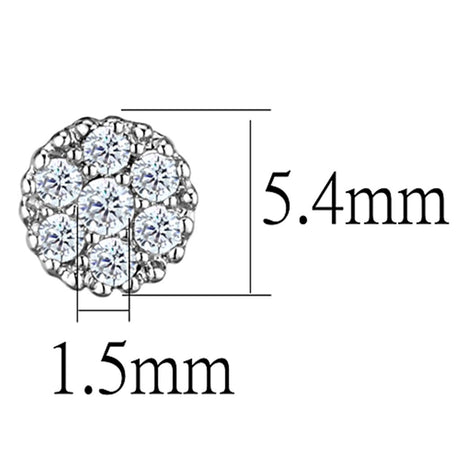 Rhodium Brass Earrings with AAA Grade CZ  in Clear