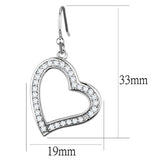 Rhodium Brass Earrings with AAA Grade CZ  in Clear