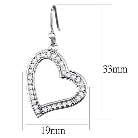 Rhodium Brass Earrings with AAA Grade CZ  in Clear