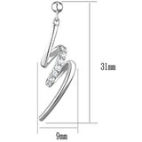 Rhodium Brass Earrings with AAA Grade CZ  in Clear