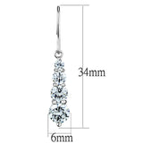 Rhodium Brass Earrings with AAA Grade CZ  in Clear
