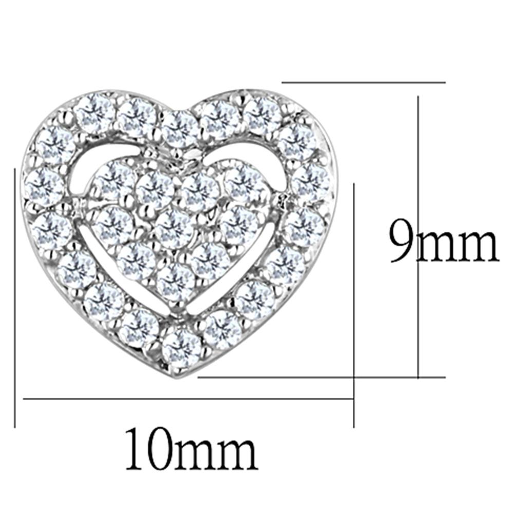 Rhodium Brass Earrings with AAA Grade CZ  in Clear