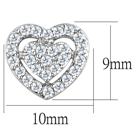 Rhodium Brass Earrings with AAA Grade CZ  in Clear