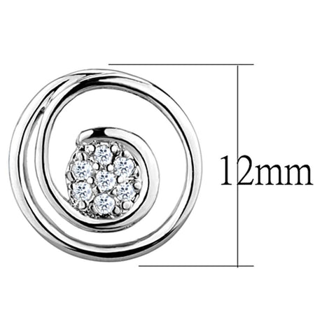 Rhodium Brass Earrings with AAA Grade CZ  in Clear