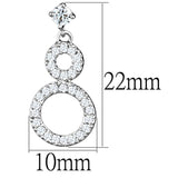 Rhodium Brass Earrings with AAA Grade CZ  in Clear