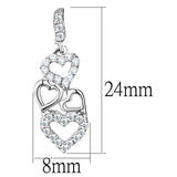 Rhodium Brass Earrings with AAA Grade CZ  in Clear