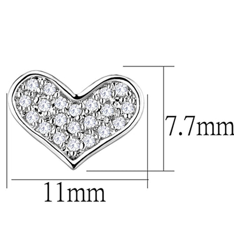 Rhodium Brass Earrings with AAA Grade CZ  in Clear