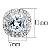Rhodium Brass Earrings with AAA Grade CZ  in Clear