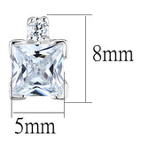 Rhodium Brass Earrings with AAA Grade CZ  in Clear