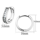 Rhodium Brass Earrings with AAA Grade CZ  in Clear
