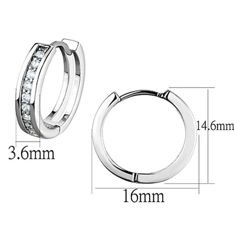 Rhodium Brass Earrings with AAA Grade CZ  in Clear