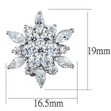Rhodium Brass Earrings with AAA Grade CZ  in Clear