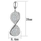 Rhodium Brass Earrings with AAA Grade CZ  in Clear