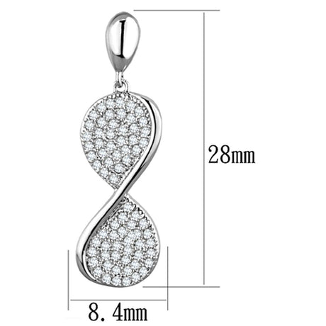 Rhodium Brass Earrings with AAA Grade CZ  in Clear