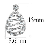 Rhodium Brass Earrings with AAA Grade CZ  in Clear