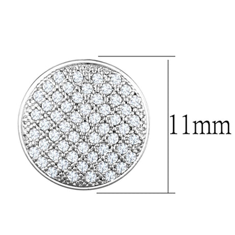 Rhodium Brass Earrings with AAA Grade CZ  in Clear
