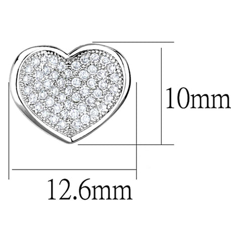 Rhodium Brass Earrings with AAA Grade CZ  in Clear