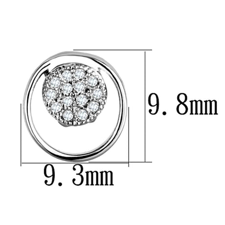 Rhodium Brass Earrings with AAA Grade CZ  in Clear