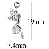 Rhodium Brass Earrings with AAA Grade CZ  in Amethyst