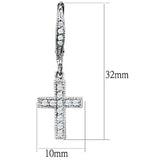 Rhodium Brass Earrings with AAA Grade CZ  in Clear