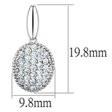 Rhodium Brass Earrings with AAA Grade CZ  in Clear