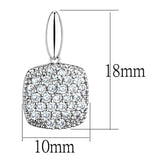 Rhodium Brass Earrings with AAA Grade CZ  in Clear