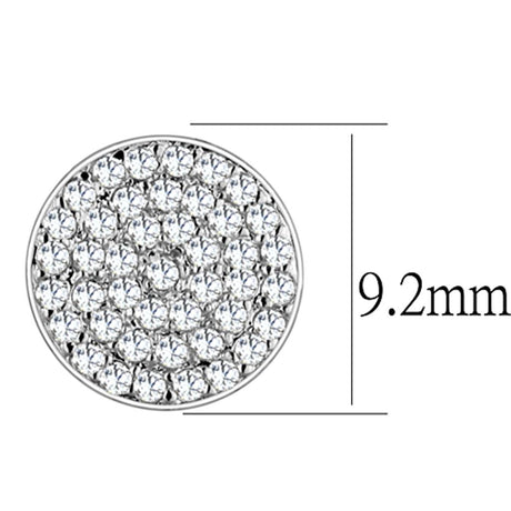 Rhodium Brass Earrings with AAA Grade CZ  in Clear