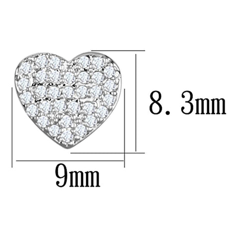 Rhodium Brass Earrings with AAA Grade CZ  in Clear