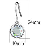 Rhodium Brass Earrings with AAA Grade CZ  in Clear