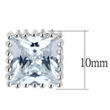 Rhodium Brass Earrings with AAA Grade CZ  in Clear