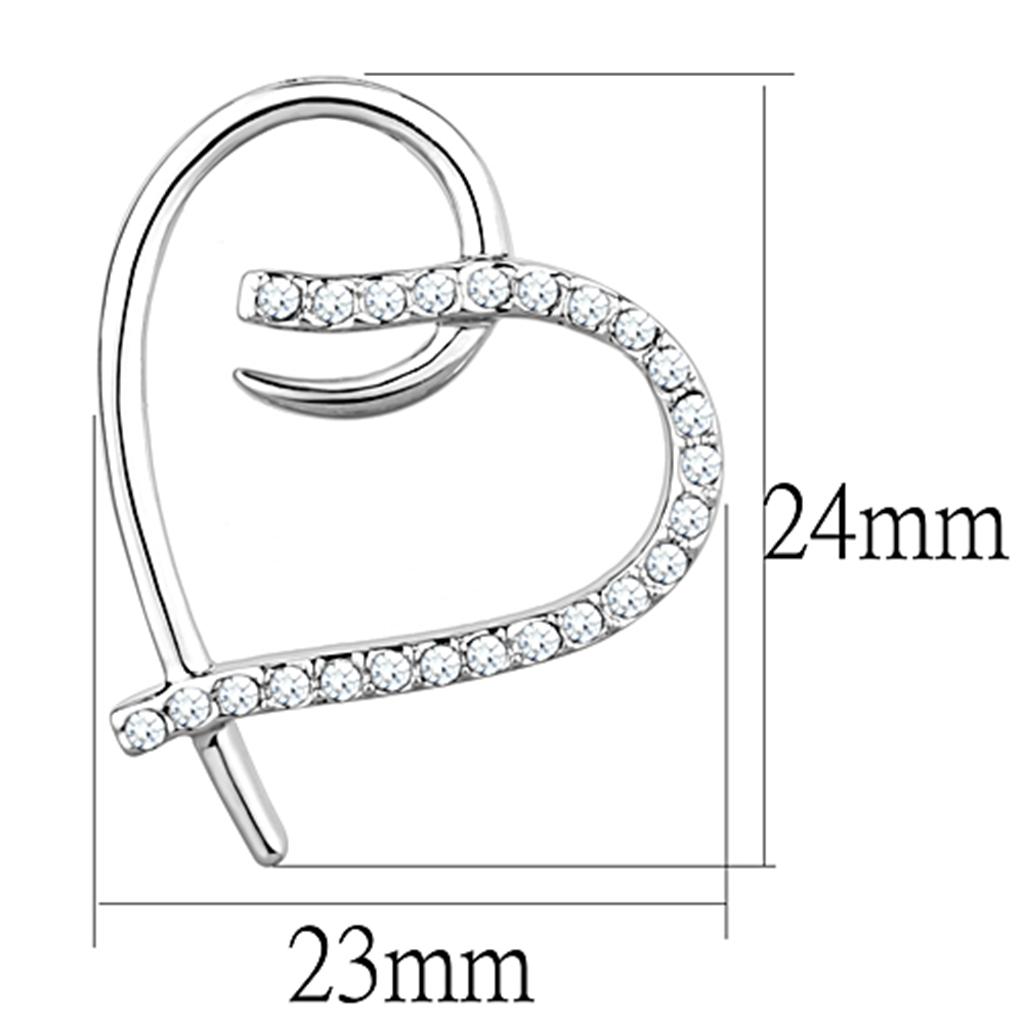 Rhodium Brass Earrings with AAA Grade CZ  in Clear