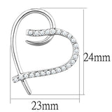 Rhodium Brass Earrings with AAA Grade CZ  in Clear