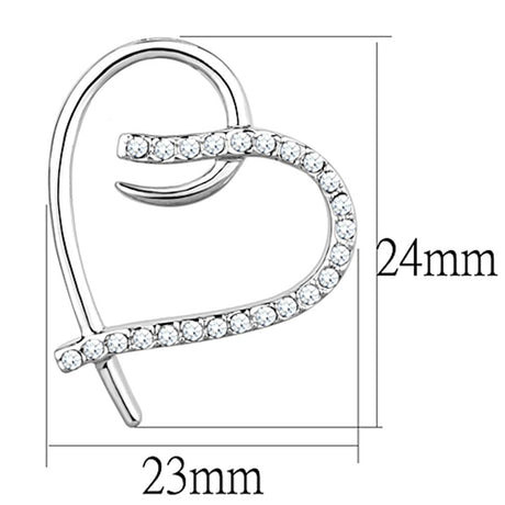 Rhodium Brass Earrings with AAA Grade CZ  in Clear