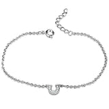 Rhodium Brass Bracelet with AAA Grade CZ  in Clear