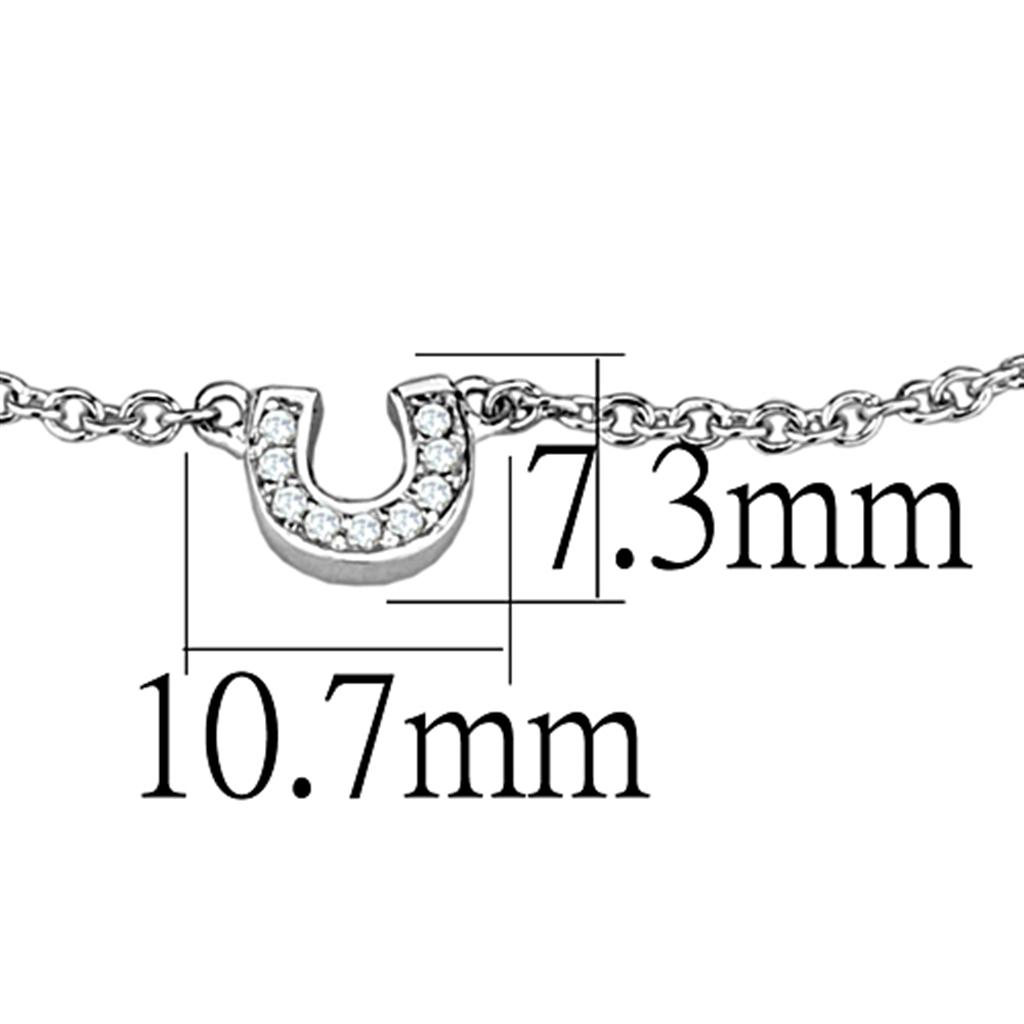 Rhodium Brass Bracelet with AAA Grade CZ  in Clear