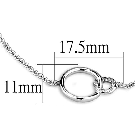 Rhodium Brass Bracelet with AAA Grade CZ  in Clear