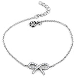 Rhodium Brass Bracelet with AAA Grade CZ  in Clear